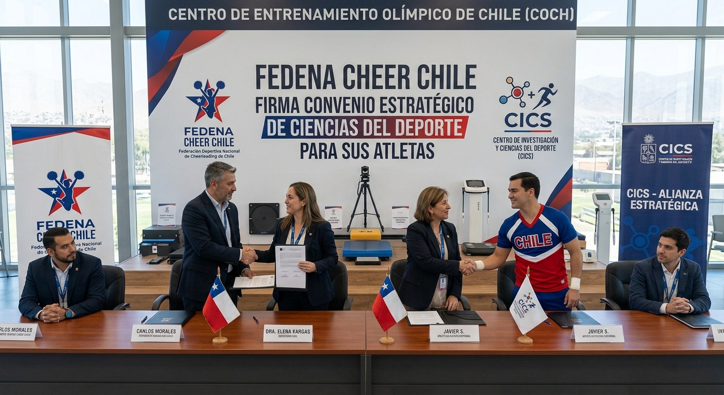 FEDENA CHEER CHILE FIRMA CONVENIO ESTRATÉGICO DE CIENCIAS DEL DEPORTE PARA SUS ATLETAS